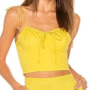 Cleobella yellow soft bustier crop top